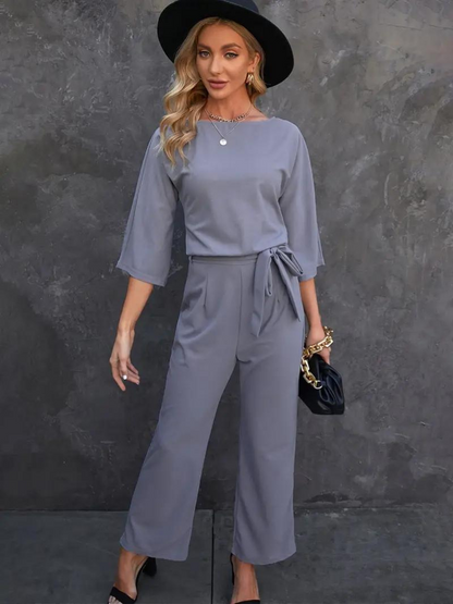 Women's Tie Waist Maxi Jumpsuit