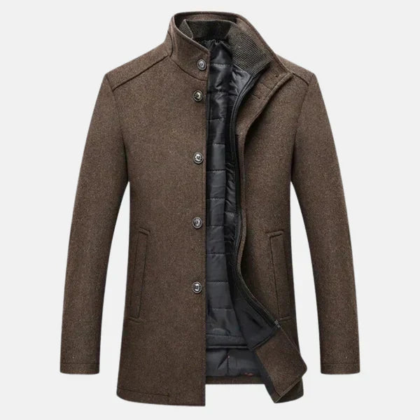 Men's Winter Coat Button Up With Pockets - VibreMode