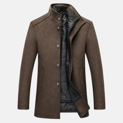 Men's Winter Coat Button Up With Pockets - VibreMode