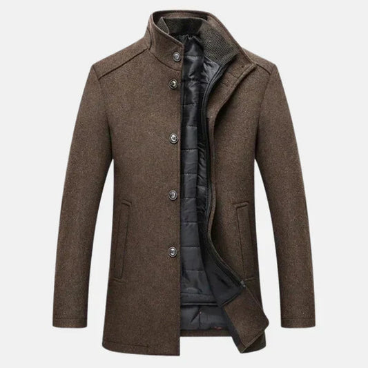 Men's Winter Coat Button Up With Pockets - VibreMode