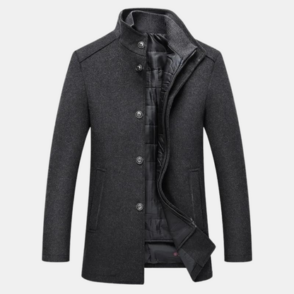 Men's Winter Coat Button Up With Pockets
