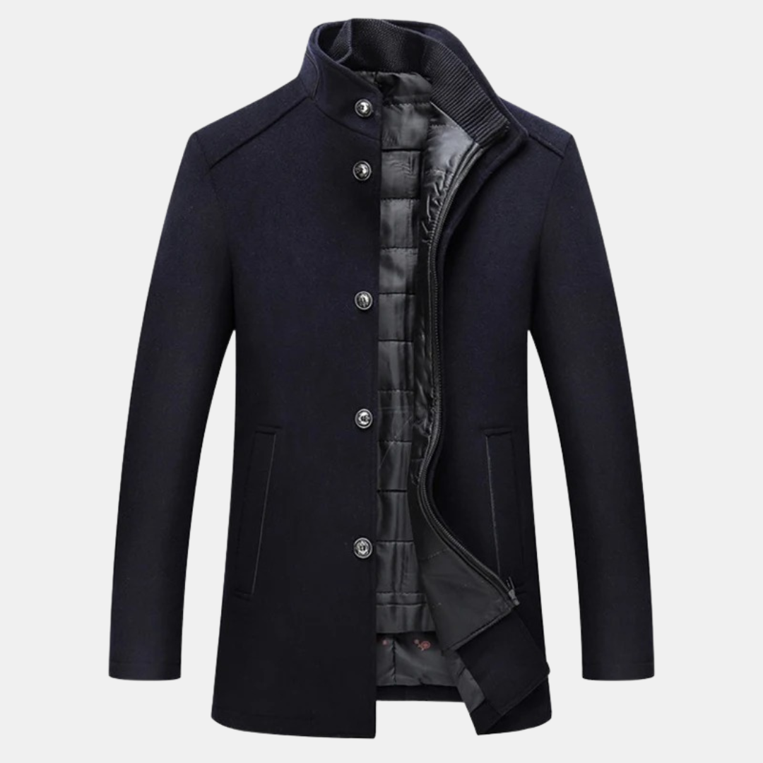 Men's Winter Coat Button Up With Pockets