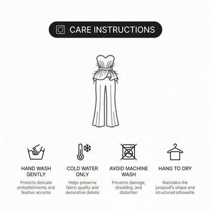 Tailored Wide Leg Pearl Embellished Jumpsuit for Women – Elegant & Sophisticated Design Caliboot