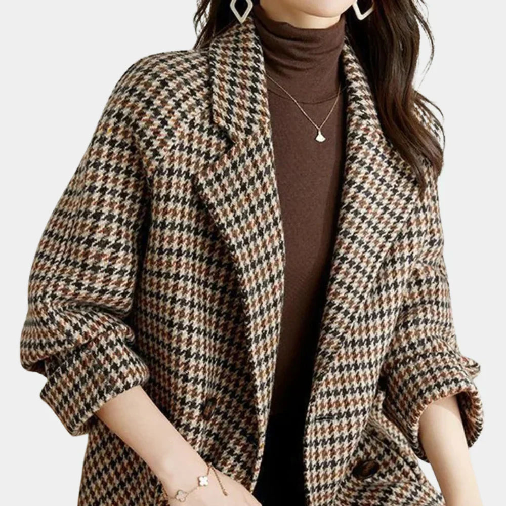 Women's Double-Breasted Classic Coat - VibreMode