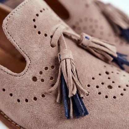 Ladies Slip On Loafers with Tassels and Decorative Details