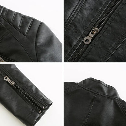 Women's Faux Leather Biker Jacket Classic Design