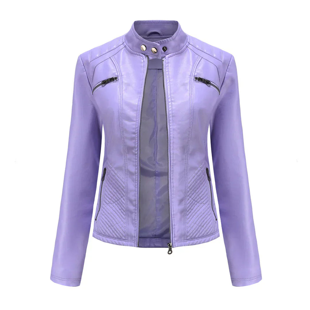 Women's Faux Leather Biker Jacket Classic Design
