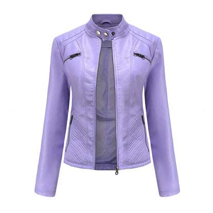 Women's Faux Leather Biker Jacket Classic Design