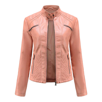 Women's Faux Leather Biker Jacket Classic Design