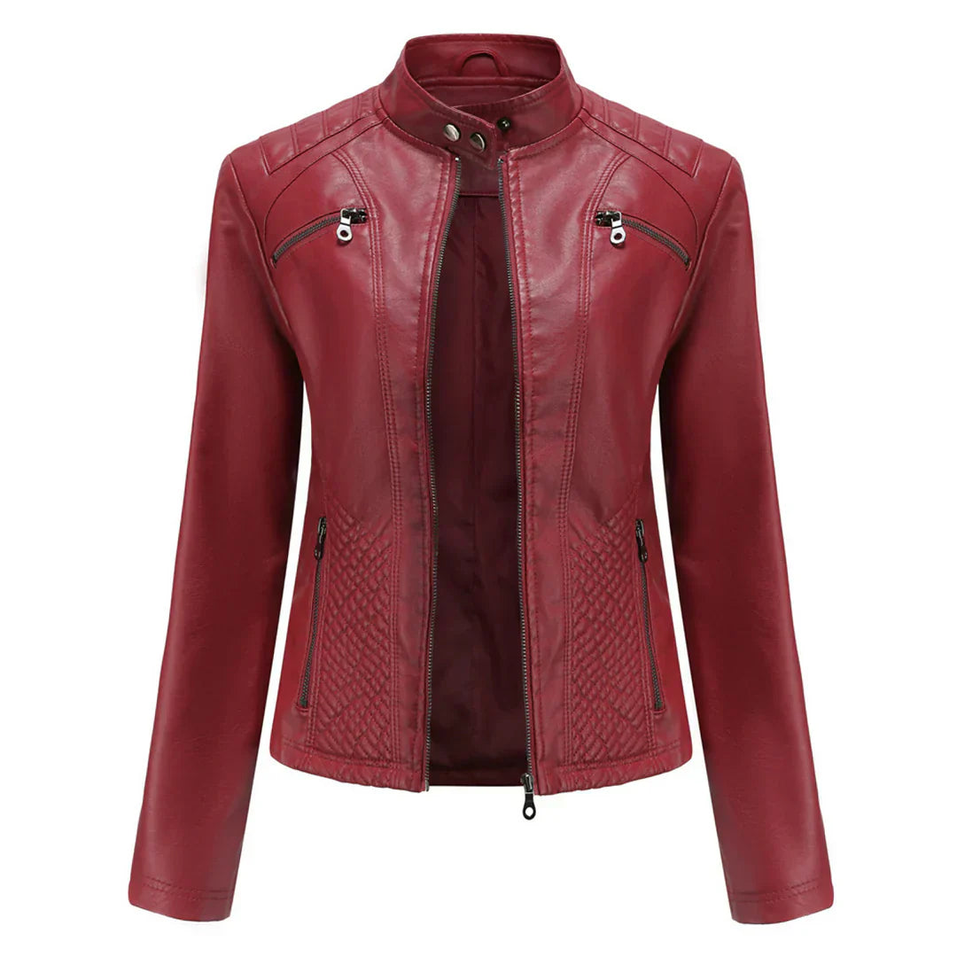 Women's Faux Leather Biker Jacket Classic Design