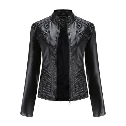 Women's Faux Leather Biker Jacket Classic Design