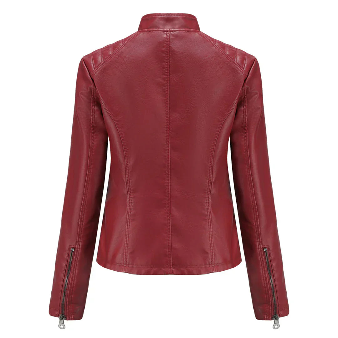 Women's Faux Leather Biker Jacket Classic Design