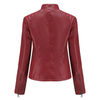 Women's Faux Leather Biker Jacket Classic Design