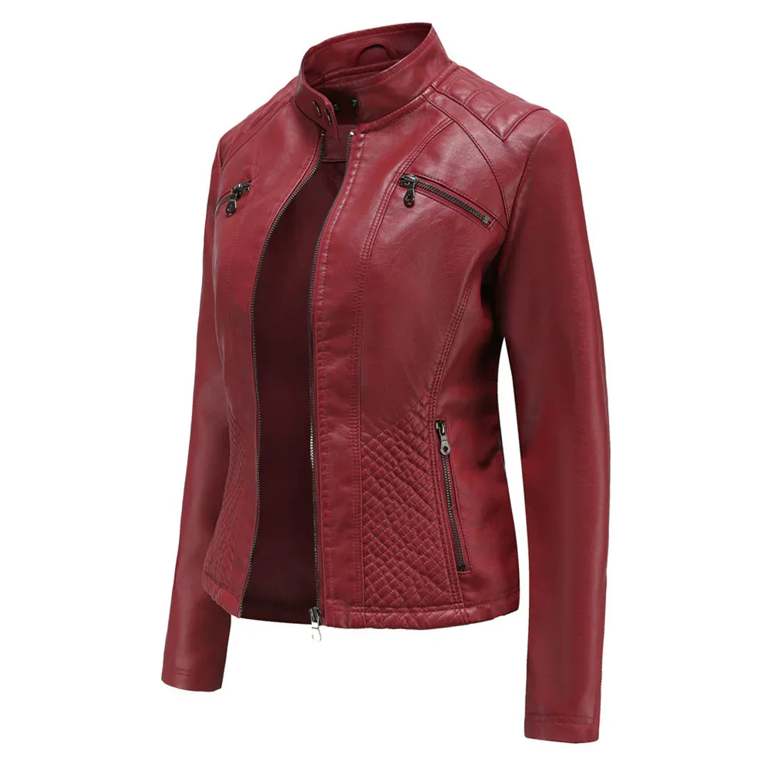 Women's Faux Leather Biker Jacket Classic Design