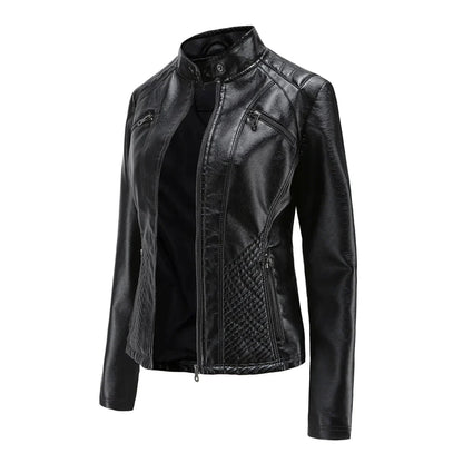 Women's Faux Leather Biker Jacket Classic Design