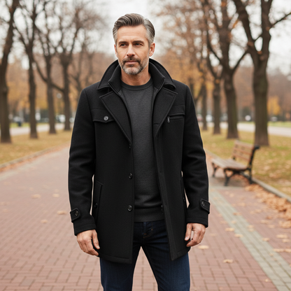 Wool Blend Men's Overcoat