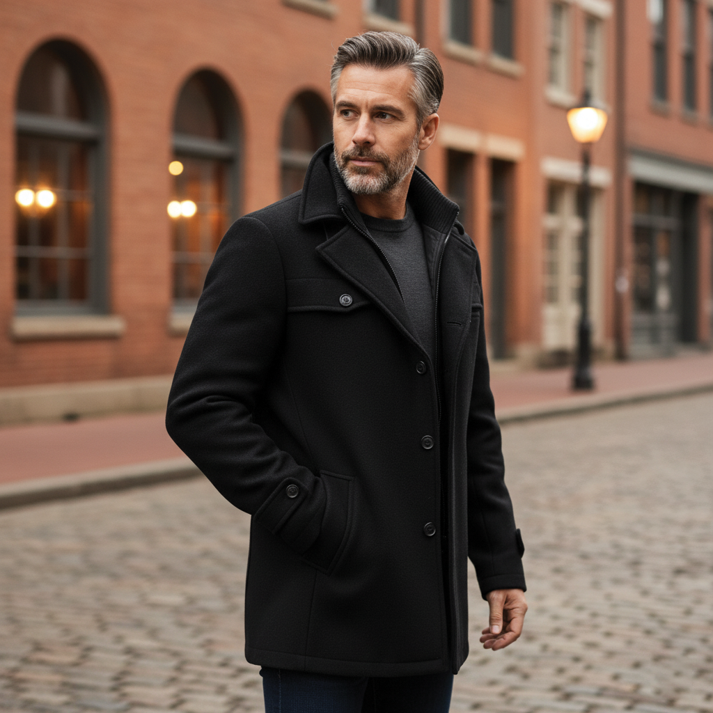 Wool Blend Men's Overcoat - VibreMode