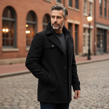 Wool Blend Men's Overcoat - VibreMode