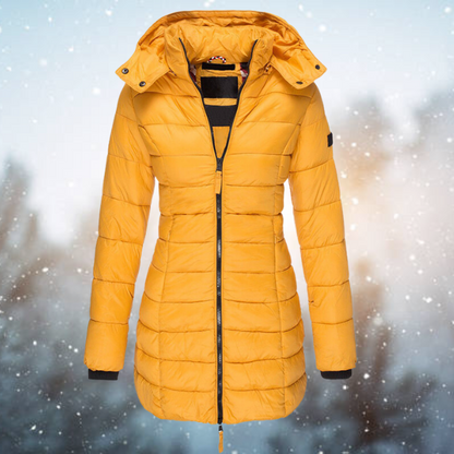 Women's Puffer Jacket Waterproof Full-Length Zip Black