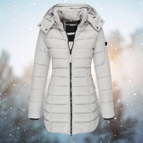 Women's Puffer Jacket Waterproof Full-Length Zip Black