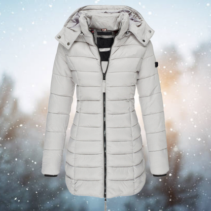 Women's Puffer Jacket Waterproof Full-Length Zip Black