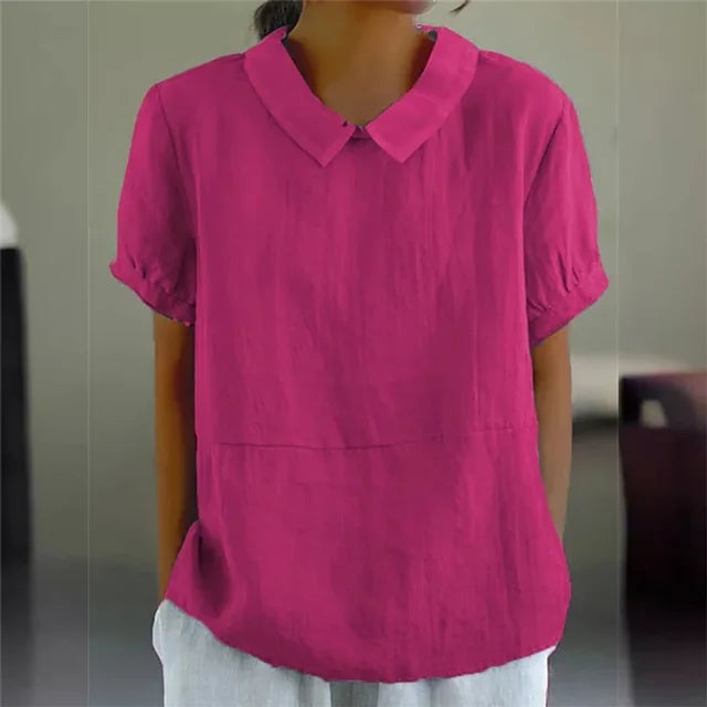 Women's Linen Collared Blouse