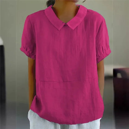 Women's Linen Collared Blouse