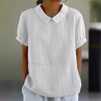 Women's Linen Collared Blouse