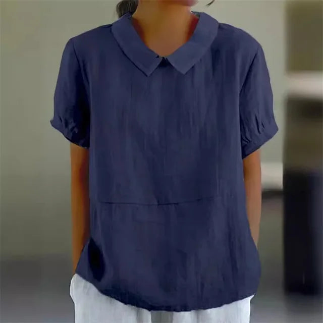 Women's Linen Collared Blouse