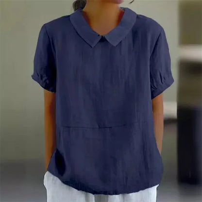 Women's Linen Collared Blouse
