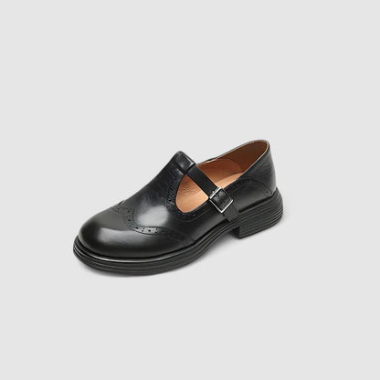 Emily | Classic Women’s Leather T-Strap Shoes Caliboot