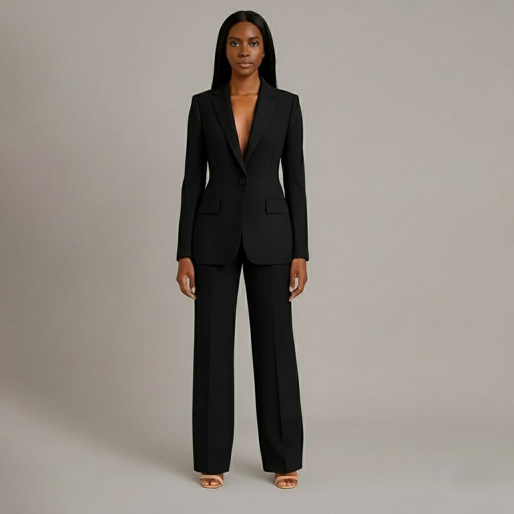Women's Long Blazer Suit Set Pants