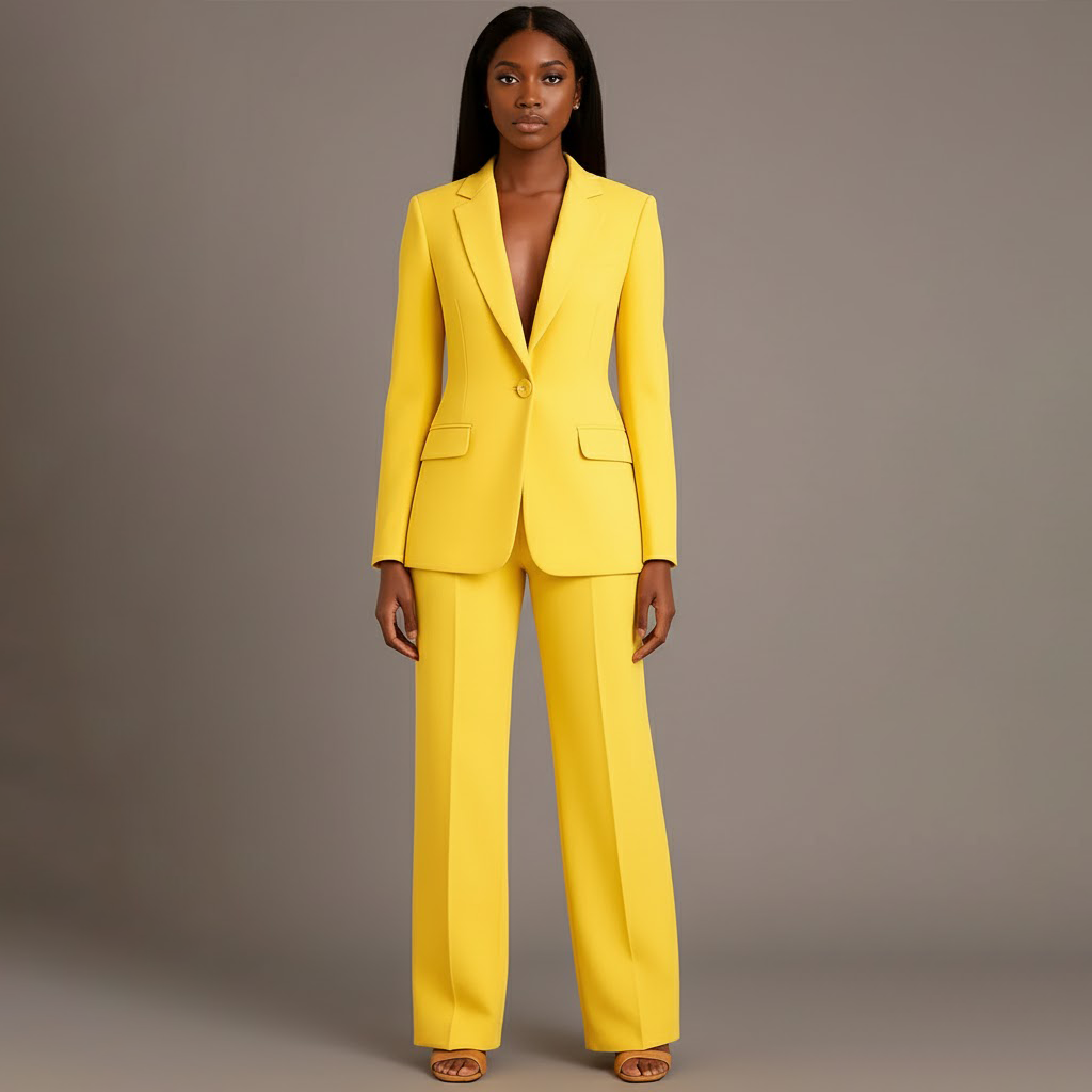Women's Long Blazer Suit Set Pants