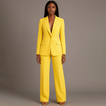 Women's Long Blazer Suit Set Pants