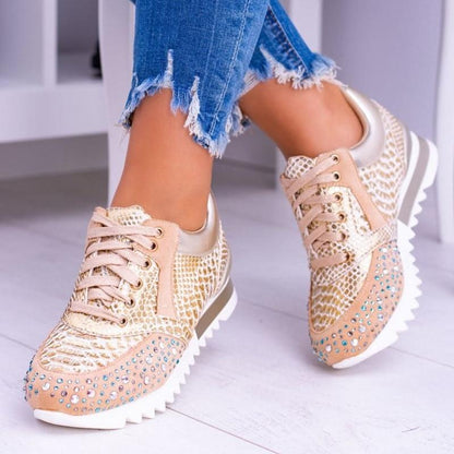 Women's Embossed Sneakers Comfortable Chic Style - VibreMode