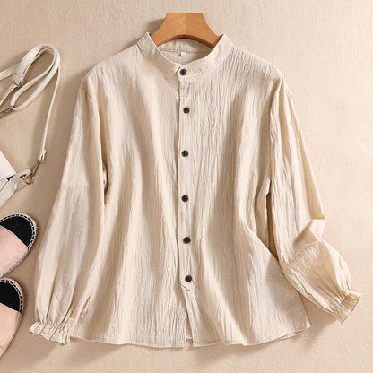 Women's Crinkle Cotton Tunic Blouse