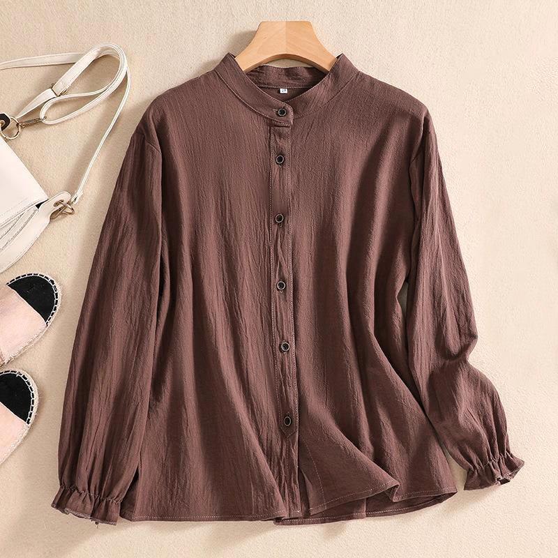 Women's Crinkle Cotton Tunic Blouse