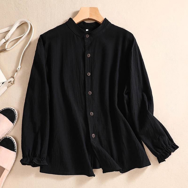 Women's Crinkle Cotton Tunic Blouse
