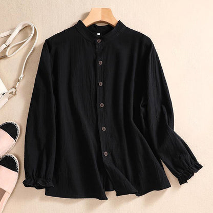 Women's Crinkle Cotton Tunic Blouse