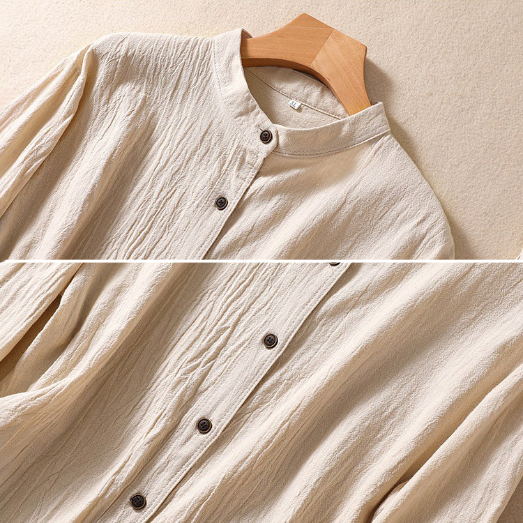 Women's Crinkle Cotton Tunic Blouse