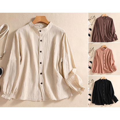 Women's Crinkle Cotton Tunic Blouse