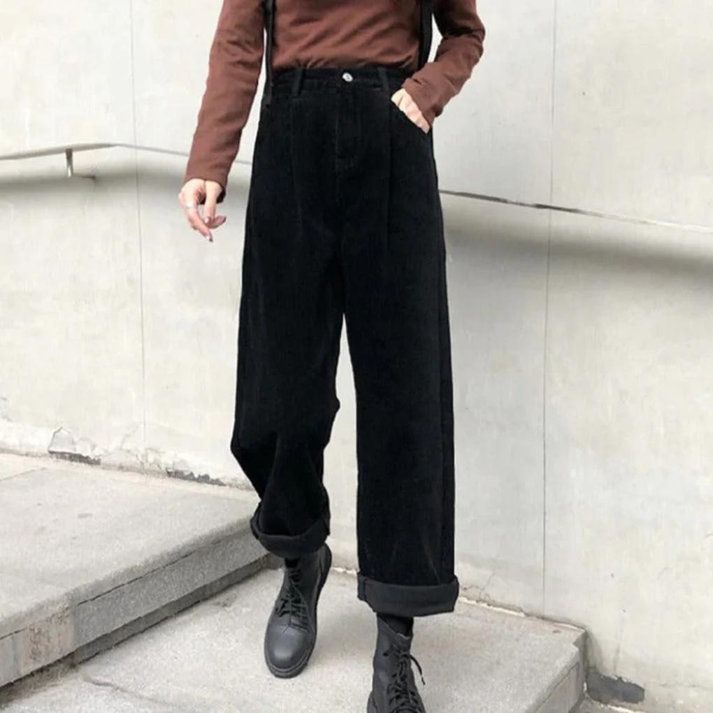 Women's Corduroy Pants Everyday Trousers - VibreMode