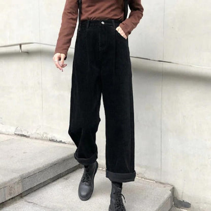 Women's Corduroy Pants Everyday Trousers - VibreMode