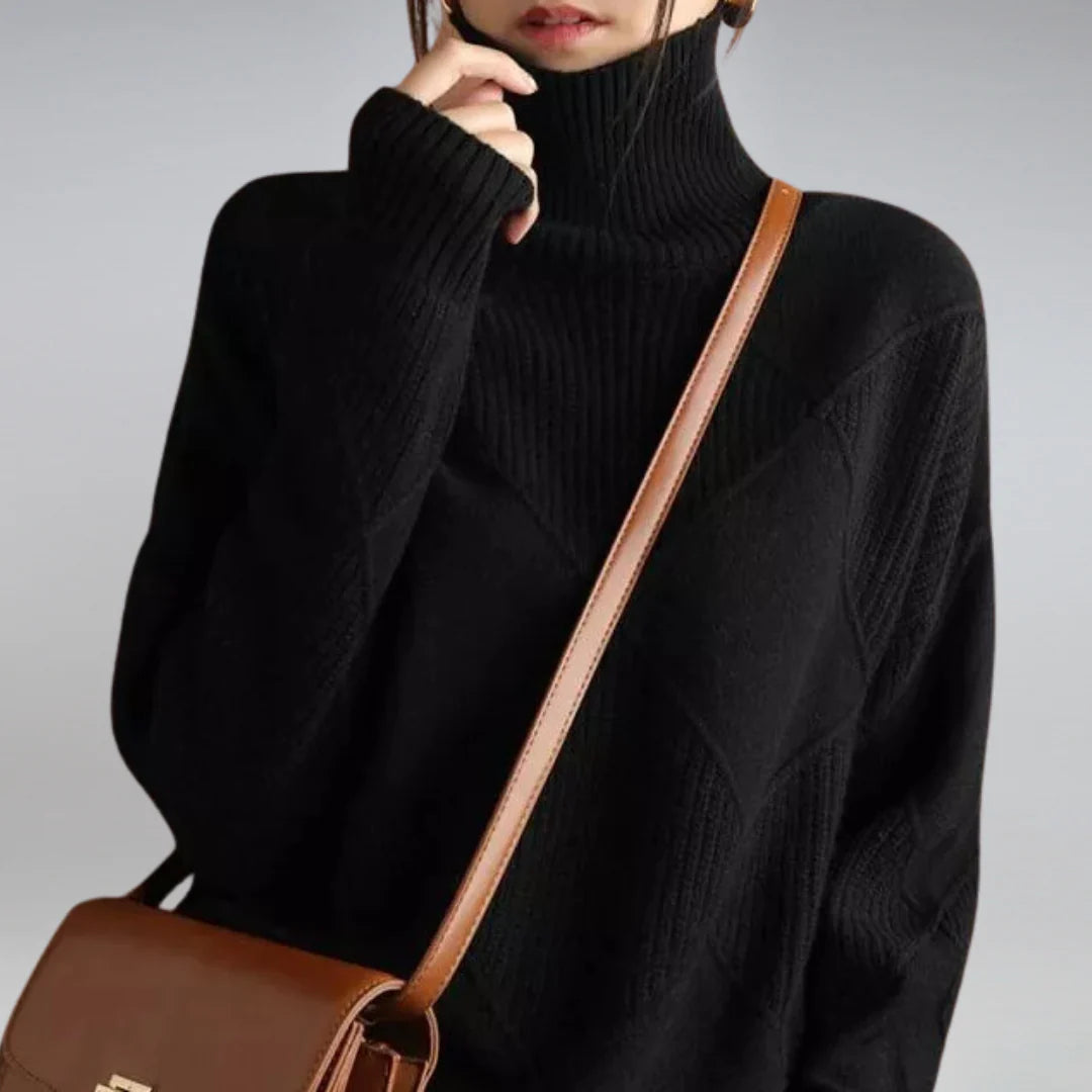 Women's Wool Turtleneck Sweater Warm Classic