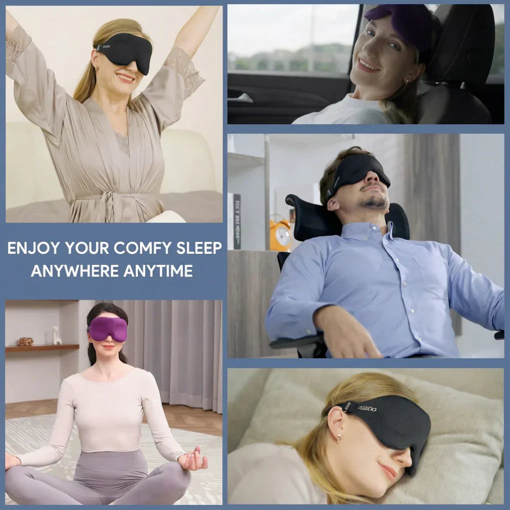 Contoured Sleep Eye Mask Black Silk