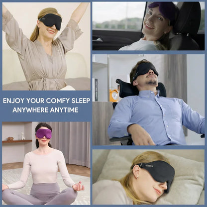 Contoured Sleep Eye Mask Black Silk