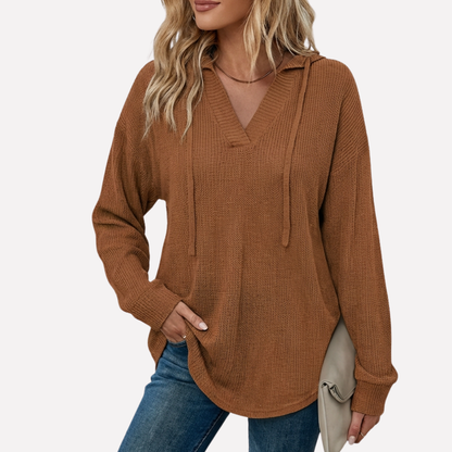 Women's V-Neck Oversized Hoodie
