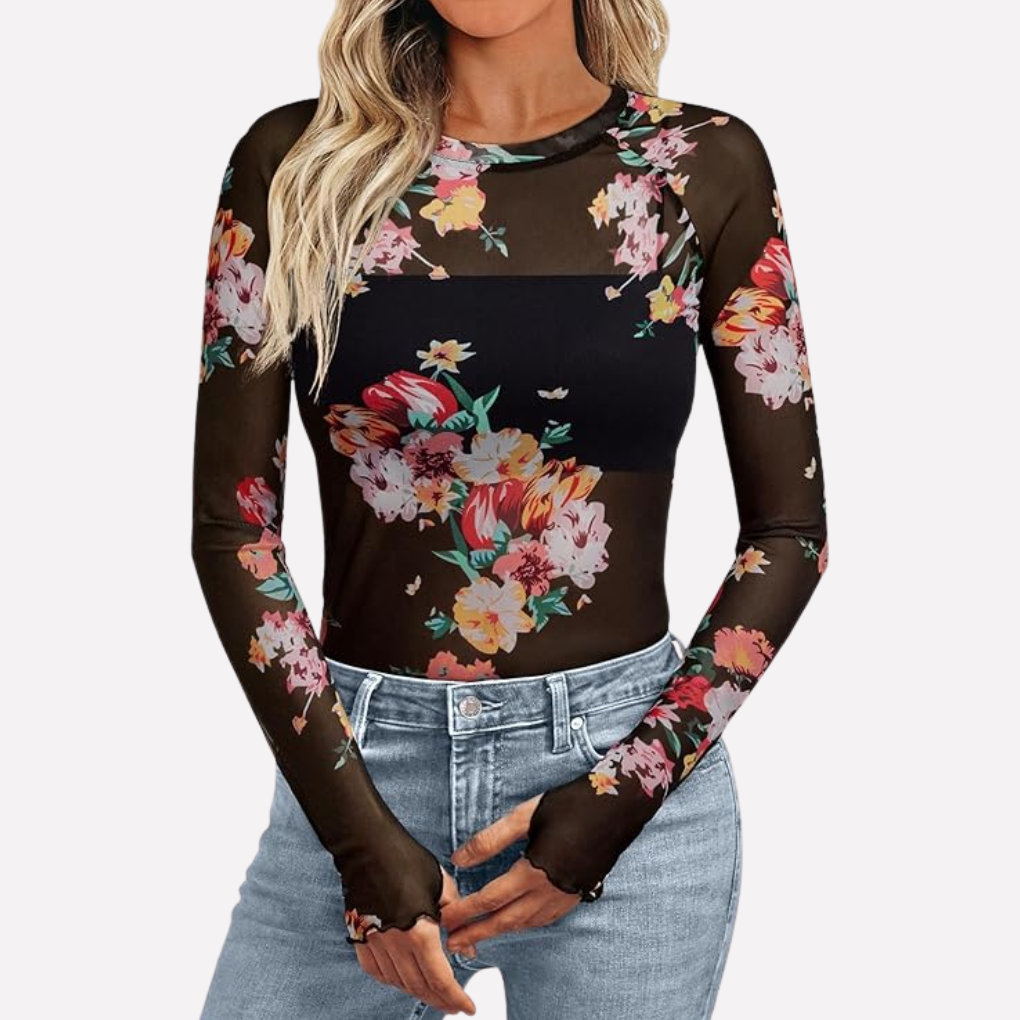 Women's Mesh Lace Blouse