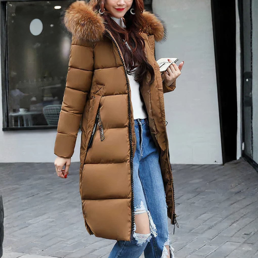 Women's Fur Collar Long Coat