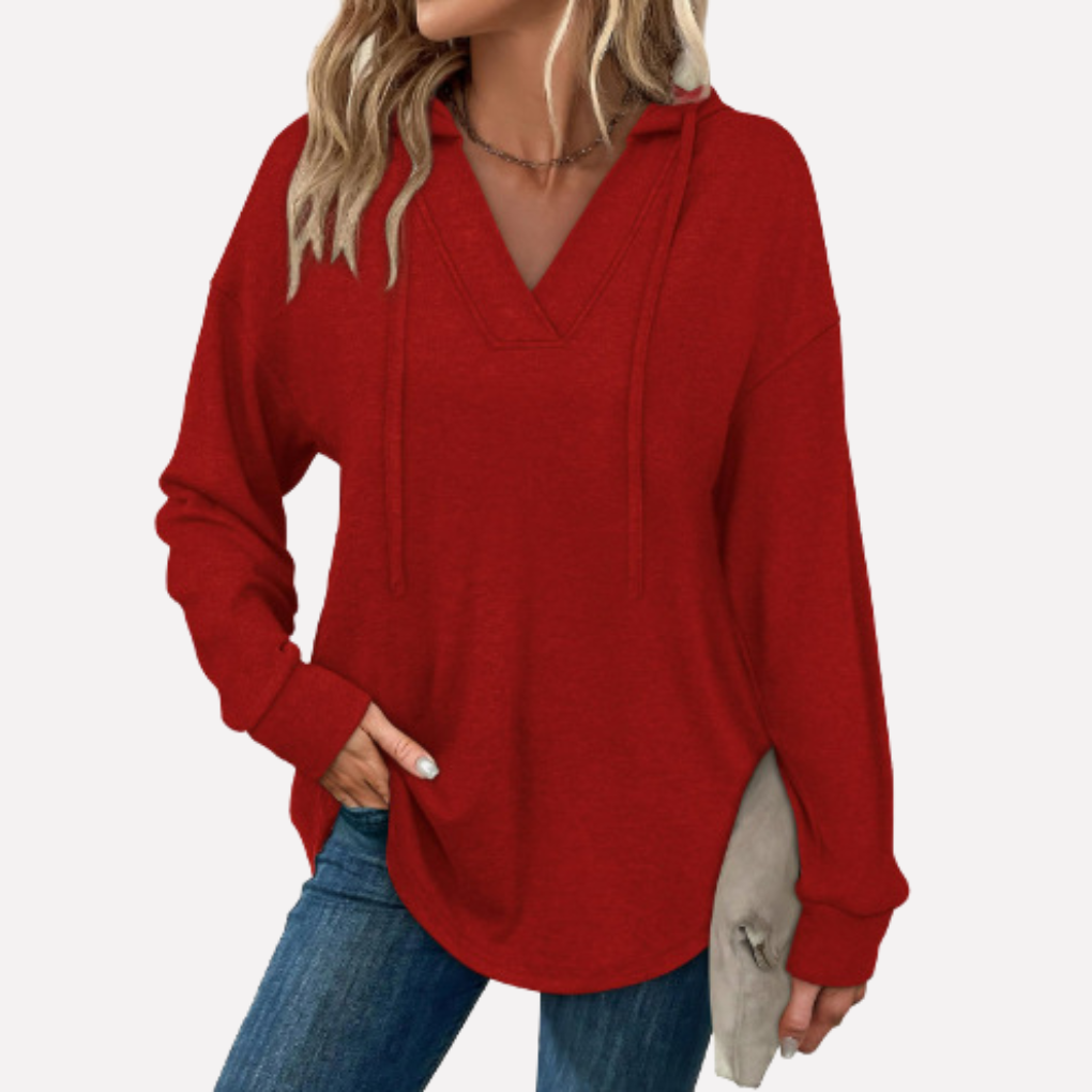 Women's V-Neck Oversized Hoodie